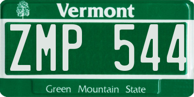 VT license plate ZMP544
