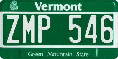 VT license plate ZMP546