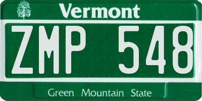 VT license plate ZMP548