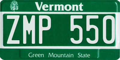 VT license plate ZMP550