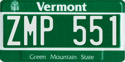 VT license plate ZMP551