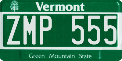 VT license plate ZMP555