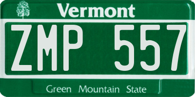 VT license plate ZMP557