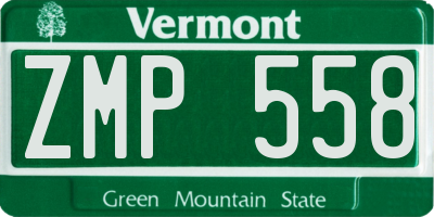 VT license plate ZMP558