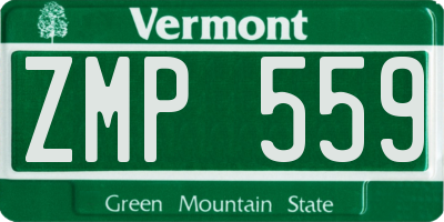 VT license plate ZMP559