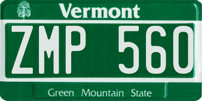 VT license plate ZMP560