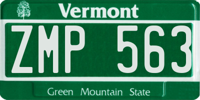VT license plate ZMP563