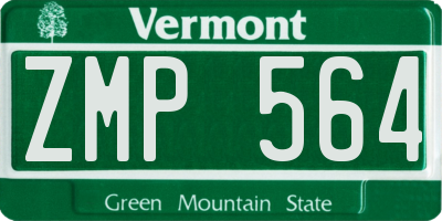 VT license plate ZMP564
