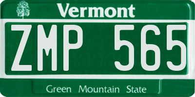 VT license plate ZMP565