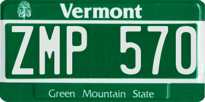 VT license plate ZMP570