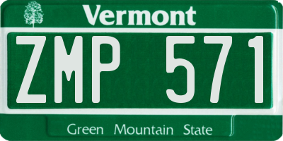 VT license plate ZMP571
