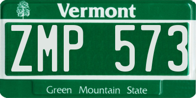 VT license plate ZMP573