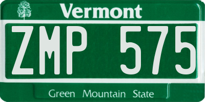 VT license plate ZMP575