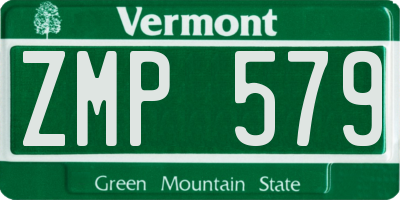 VT license plate ZMP579
