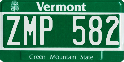 VT license plate ZMP582