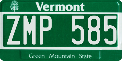 VT license plate ZMP585