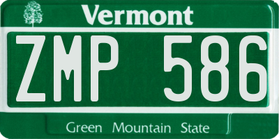 VT license plate ZMP586