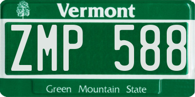 VT license plate ZMP588