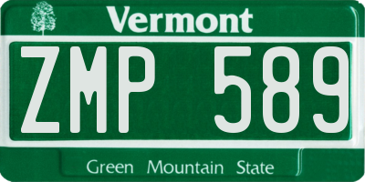 VT license plate ZMP589