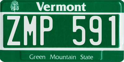 VT license plate ZMP591