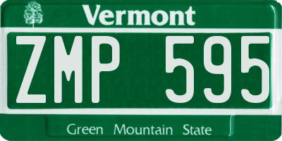 VT license plate ZMP595