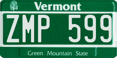VT license plate ZMP599