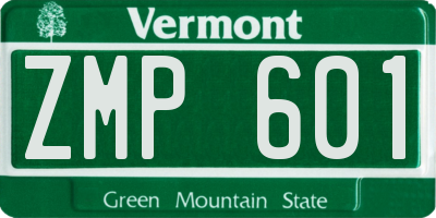 VT license plate ZMP601