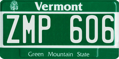 VT license plate ZMP606