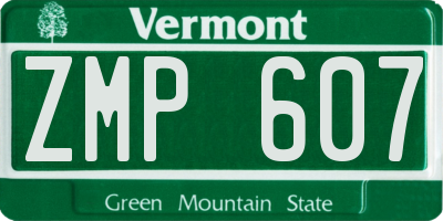 VT license plate ZMP607