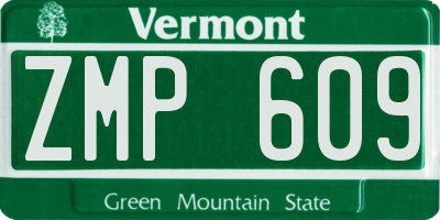 VT license plate ZMP609
