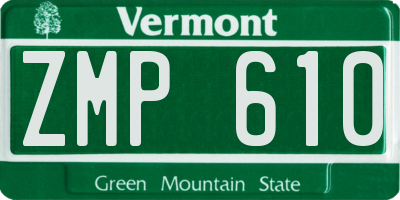 VT license plate ZMP610