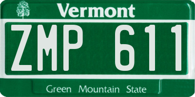 VT license plate ZMP611