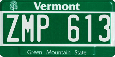 VT license plate ZMP613