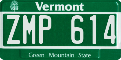 VT license plate ZMP614