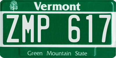 VT license plate ZMP617
