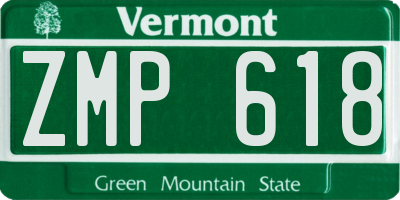 VT license plate ZMP618