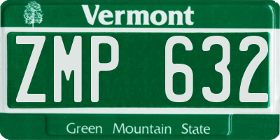 VT license plate ZMP632