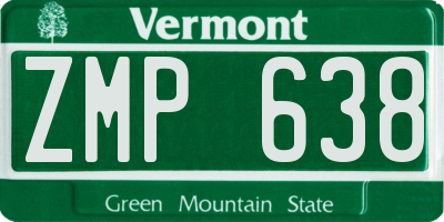 VT license plate ZMP638