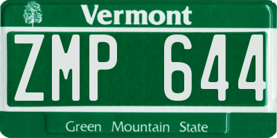VT license plate ZMP644