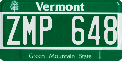 VT license plate ZMP648