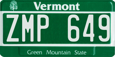 VT license plate ZMP649