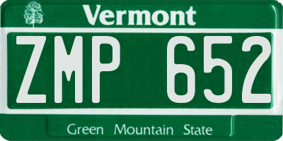 VT license plate ZMP652