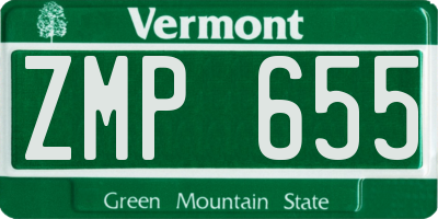 VT license plate ZMP655