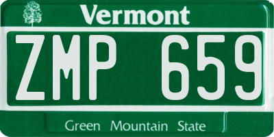 VT license plate ZMP659