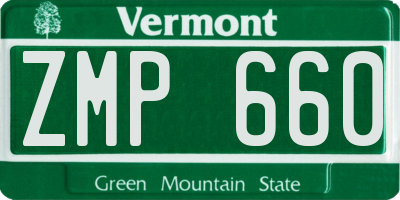 VT license plate ZMP660