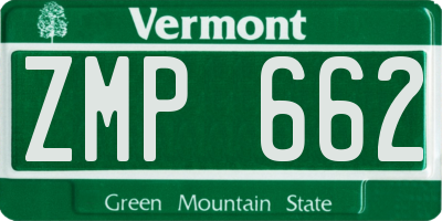 VT license plate ZMP662