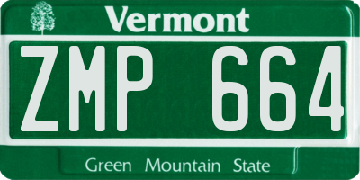 VT license plate ZMP664