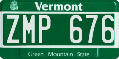 VT license plate ZMP676