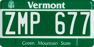 VT license plate ZMP677