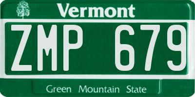 VT license plate ZMP679